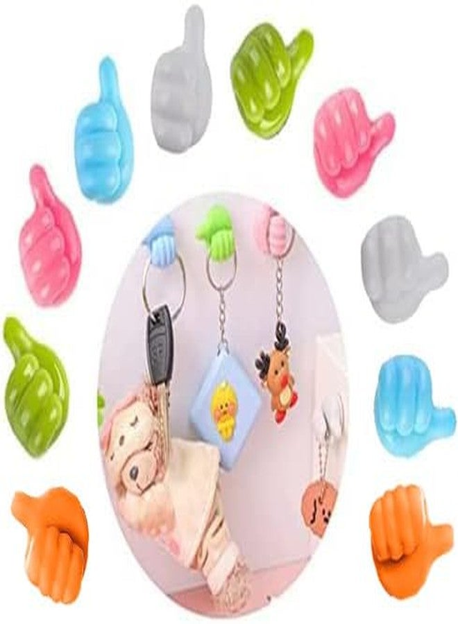 Unityown Creative Thumb Wall Hooks Hanging Shiny Multifunctional Nail Free Finger Glue Hooks Student Dormitory Kitchen Bedroom Car Charging Cable Hooks 8 Pack - Image 1